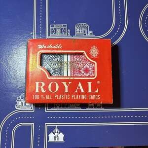 Vintage Royal 100% All Plastic Washable Playing Cards - Red & Blue Decks